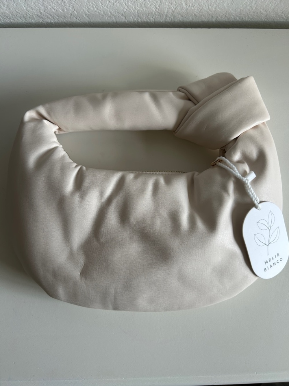 Melie BiIANCO Alexandra Cream Vegan Top Handle Bag